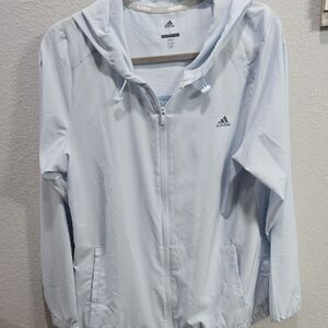 Adidas Blue Utility Jacket Lightweight Hooded